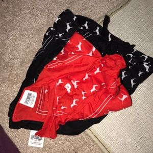 PINK bandana red&black dog